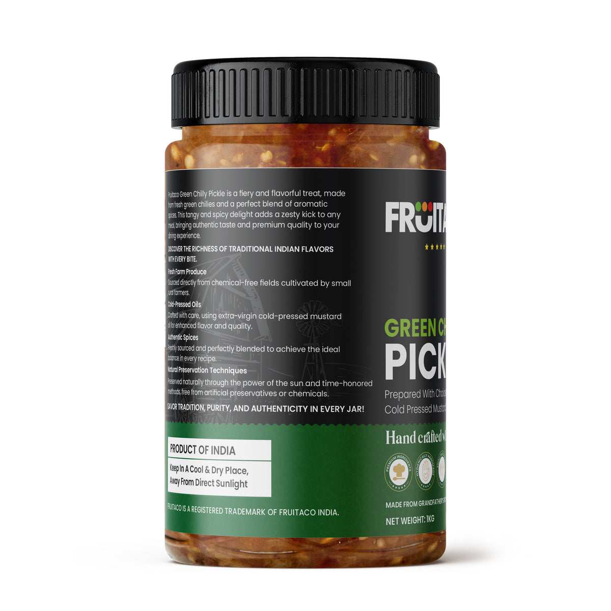 Green Chilli Pickle 1kg – Hari Mirch Ka Aachar